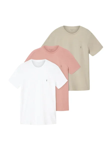 AllSaints Tricou TONIC grej / corai alb