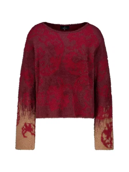 Dzianinowy sweter Monari z wzorem paisley czerwony