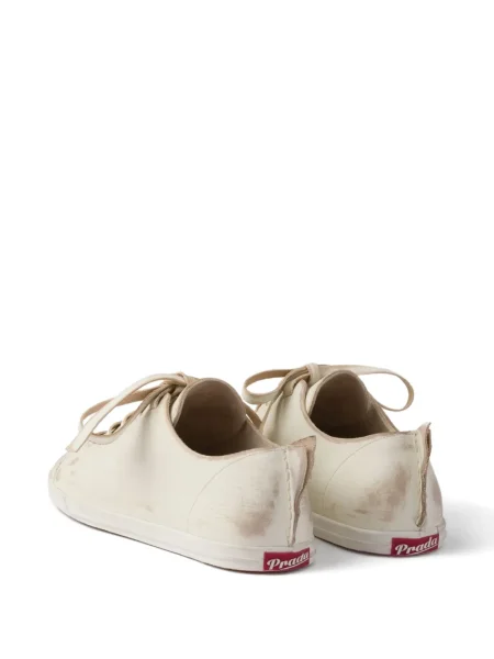 Sneakerși Prada cu șireturi din piele