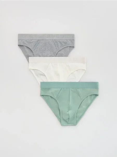 Reserved Класичні труси з високим вмістом 3 штук блідо-зелений зелені