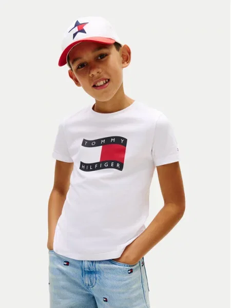 Tommy Hilfiger T-Shirt Wavy Flag λευκό
