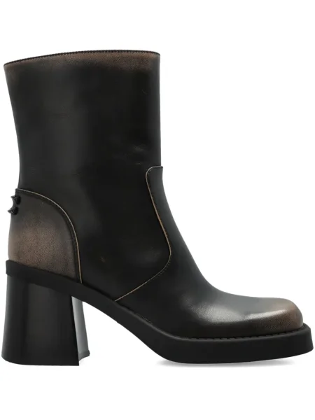 Kožené zkrácené polokozačky Coach černé