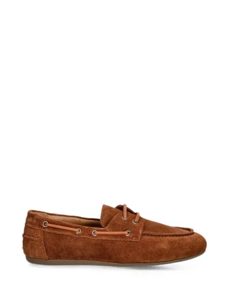 Pantofi loafer Jonak Paris cu șireturi din piele de căprioară maro