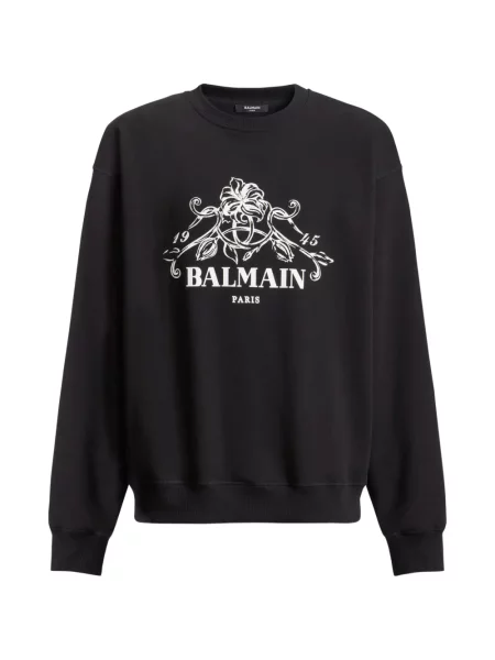 Hanorac Balmain cu imagine negru