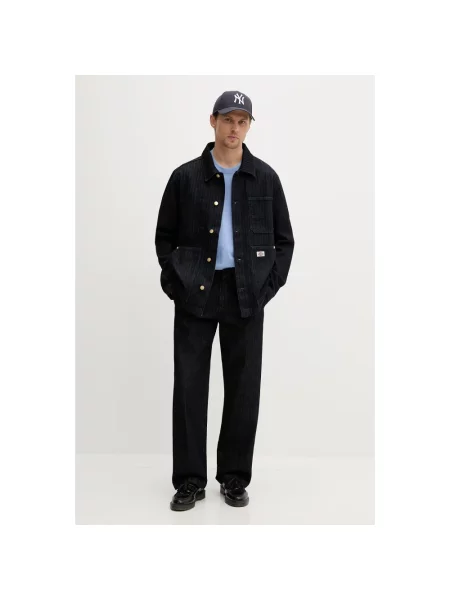 Kurtka jeansowa Dickies w jodełkę niebieska