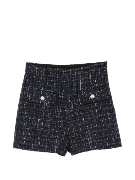 Pantaloni scurți Sandro cu paiete din tweed albastru
