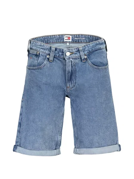 Pantaloni scurți din denim Tommy Hilfiger cu autograf albastru