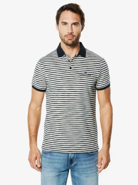 KOROSHI Tricou bleumarin alb
