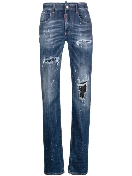 Jeansy Dsquared2 z przetarciami niebieskie