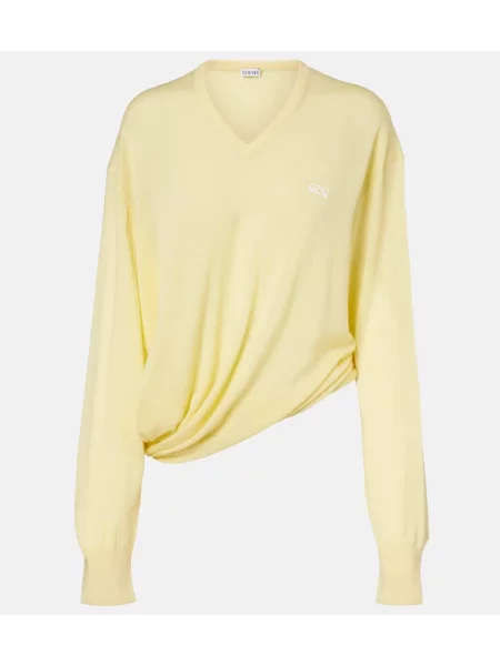 Vuneni asimetrični džemper Loewe žuta