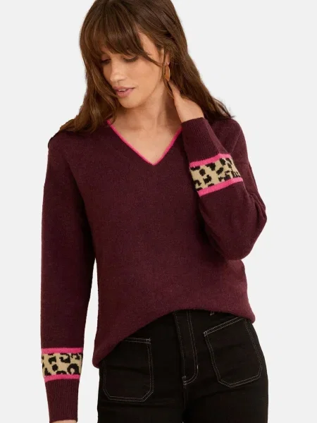 Love & roses Pulover / maro / mov prună / roz bej