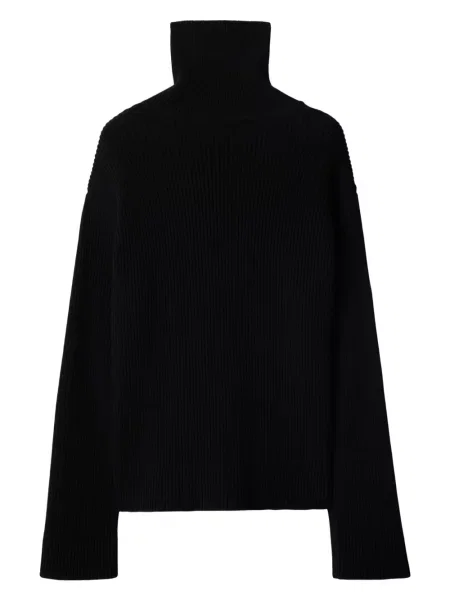 Cardigan Burberry tricotate cu nervuri negru