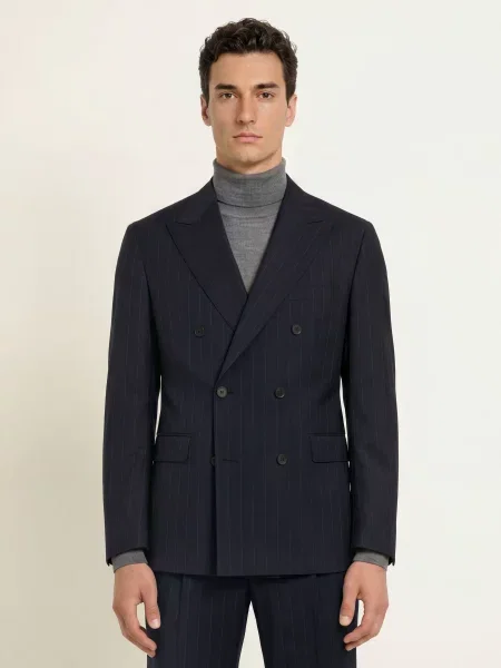 Dressler Oblekové Sako Střih Extra Slim Fit dunkelblau
