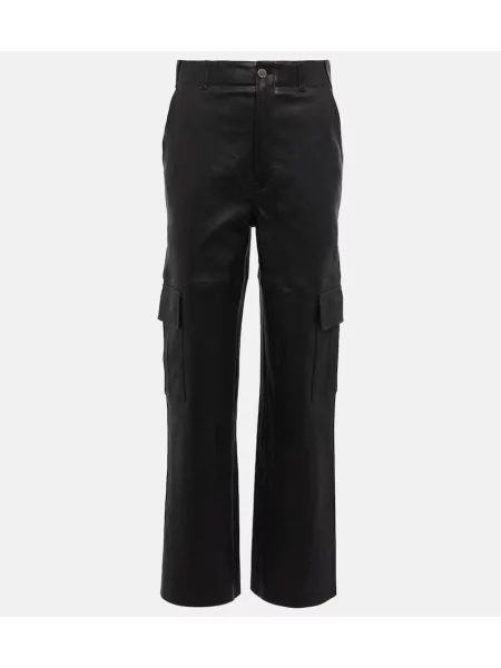 Pantaloni cargo Stouls din piele negru