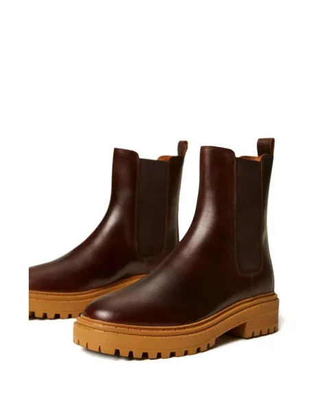 Botine chelsea Twinset din piele maro