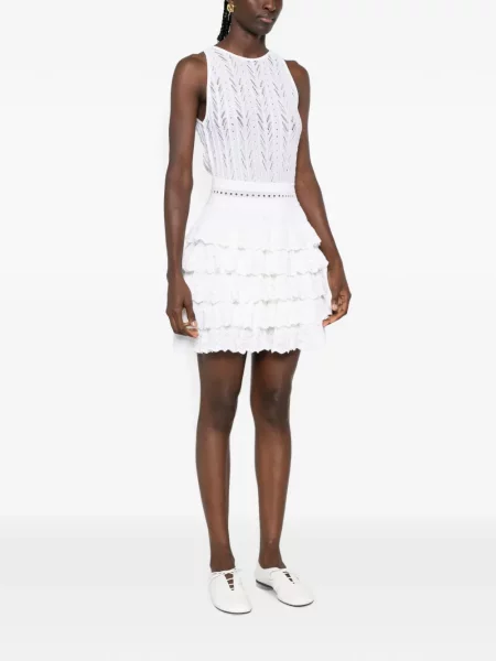 Rochie mini Antonino Valenti tricotate cu volane alb