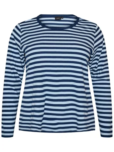Zizzi Bluză de noapte Mellie bleumarin / deschis albastru
