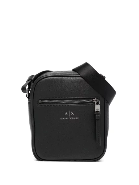 Geantă Armani Exchange cu imagine negru