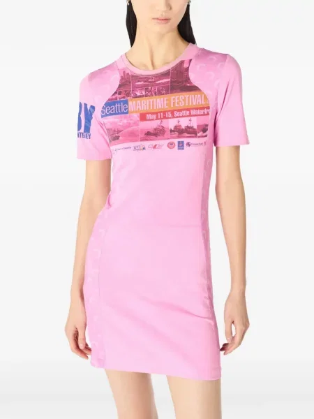 Rochie mini Marine Serre cu imagine roz