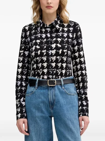 Cămașă Sisley cu model pepito negru