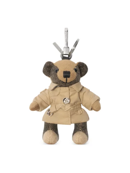 Płaszcz Burberry z kaszmiru w kratę beżowy