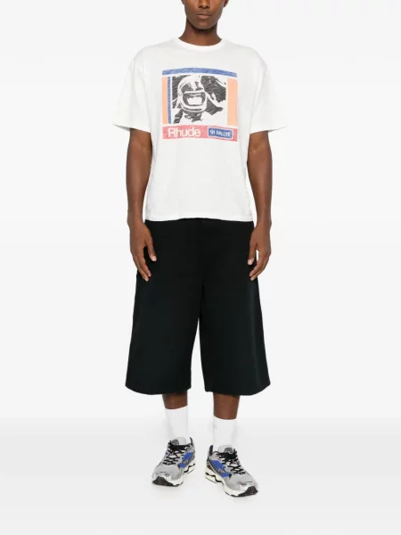 Tricou Rhude cu imagine alb