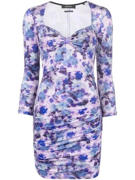 Rochie Isabel Marant cu model floral cu imagine violet