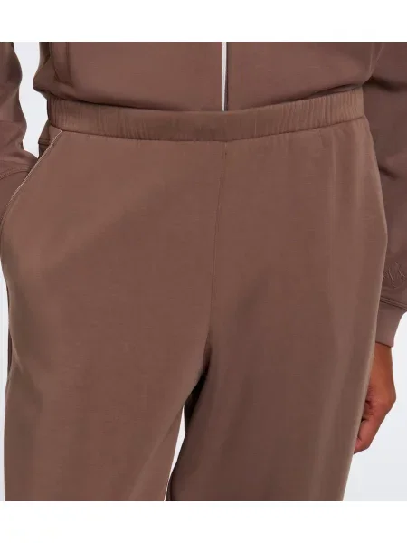 Pantaloni sport Varley din jerseu maro