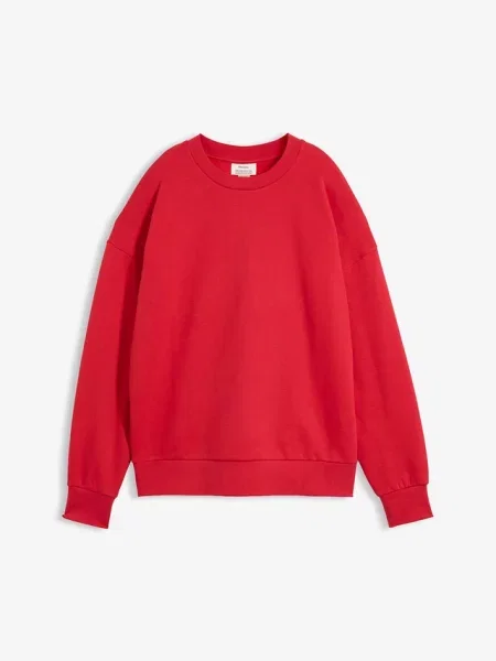 Bluza oversize z czystej bawełny organicznej czerwona