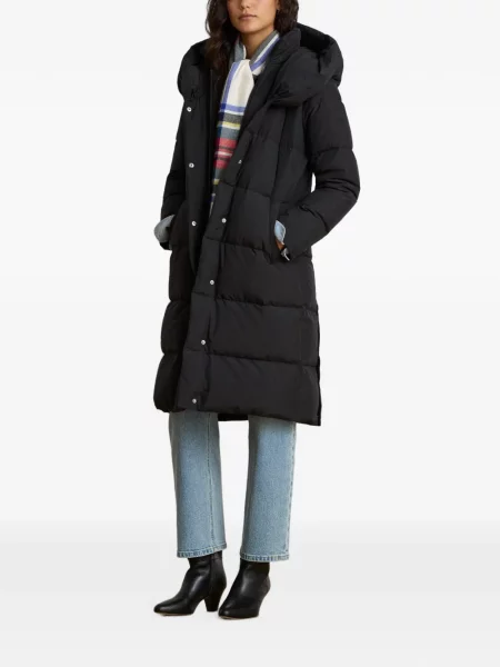 Palton Lauren Ralph Lauren cu glugă negru