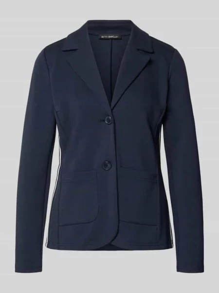 Żakiet o kroju slim fit z mieszanki z kołnierzem z połami Betty Barclay granatowa