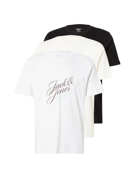 JACK & JONES Tricou JORInwood bej / albastru / negru alb