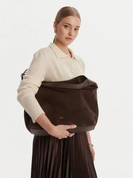 Torebka hobo Furla skórzana brązowa