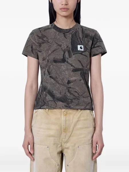 Tricou Carhartt Wip cu pene maro