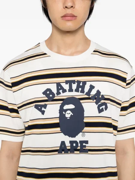 Tricou A Bathing Ape® cu dungi alb