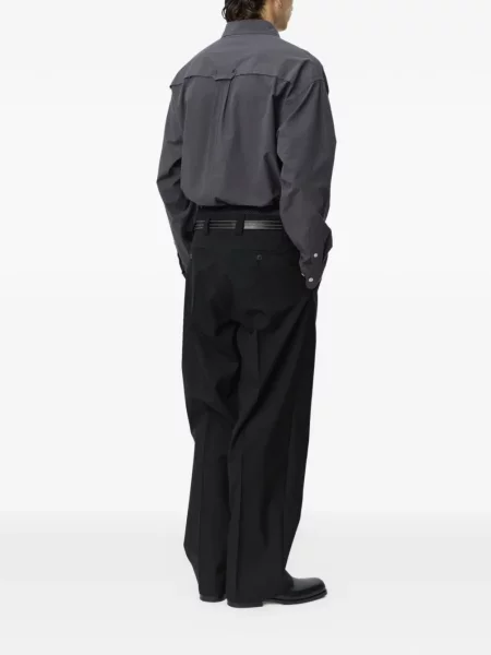 Kalhoty Mfpen s tropickým vzorem černé