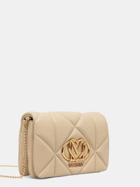 Geantă Love Moschino din piele bej
