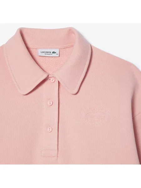 Lacoste Bluza Dresowa Z Haftowanym Golfem różowa