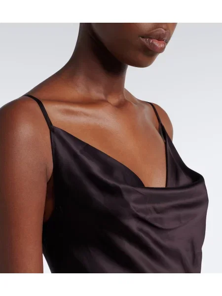 Rochie Acne Studios din satin maro