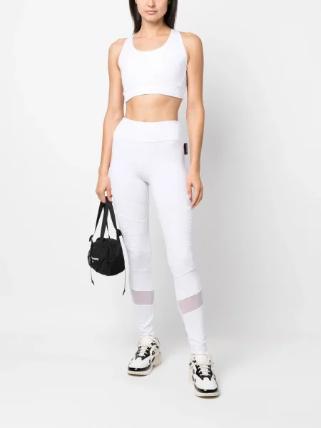 Bėgimas briaunotas leginsai Plein Sport balta