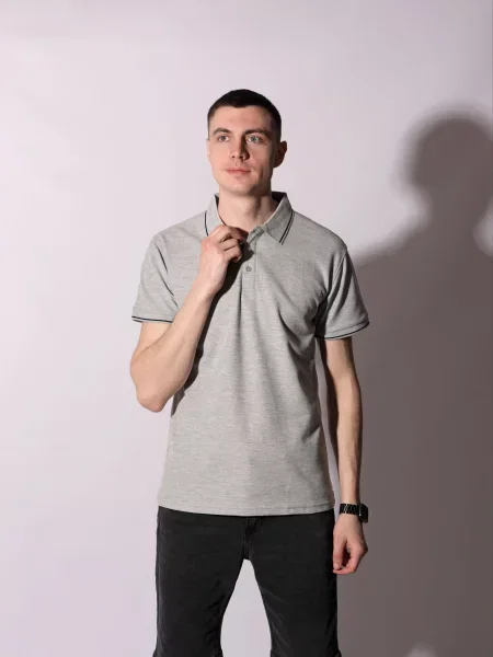 Поло LUMO світло-сірий віскоза/поліестер сіре
