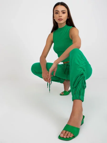 Sportske hlače Fashionhunters zelena