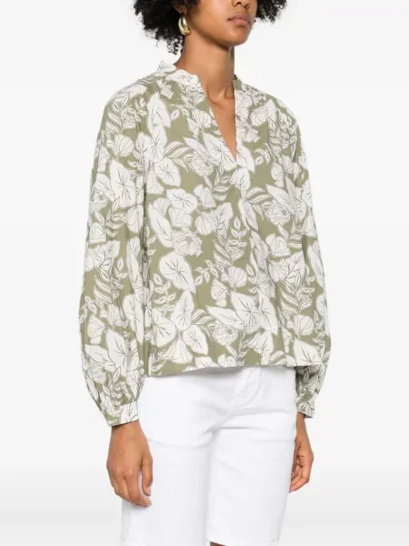 Bluză Marc O'polo cu model floral cu imagine cu decolteu în V verde