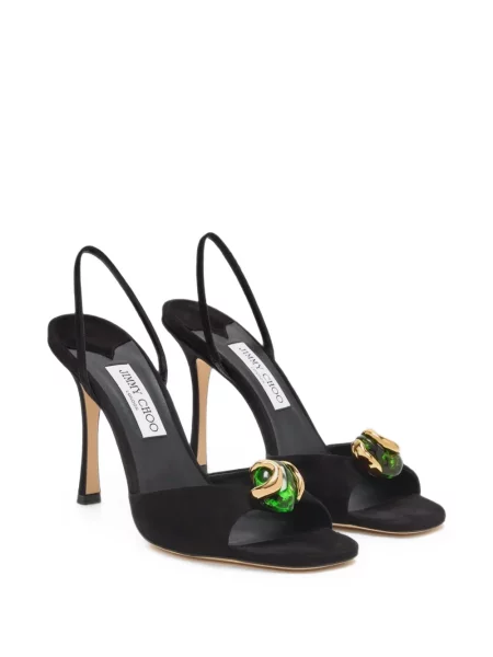 Sandale Jimmy Choo din piele de căprioară slingback negru