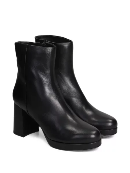 Cizme scurte The Seller din piele cu platformă negru