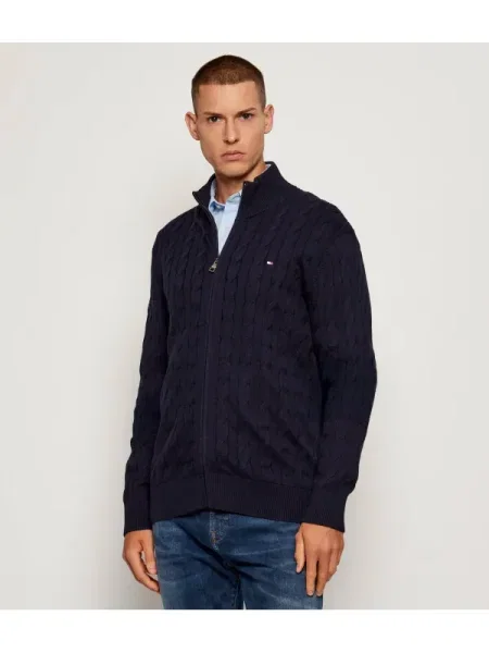 TOMMY HILFIGER Geacă tricotată CLASSIC bleumarin