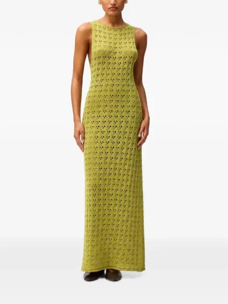 Rochie maxi Retori tricotate ajurata verde