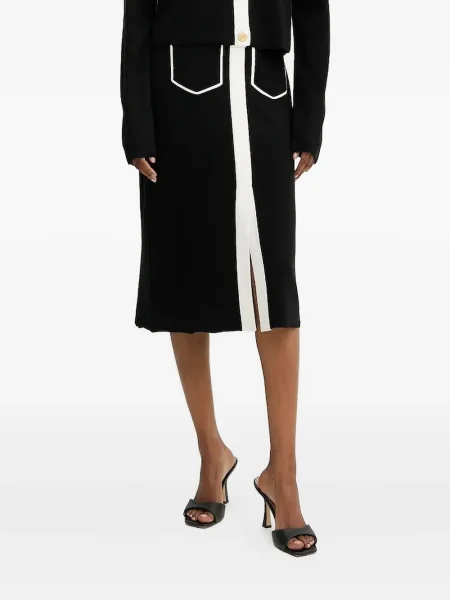 Fustă midi Karl Lagerfeld până la genunchi negru