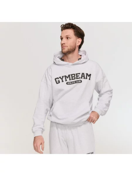 Bluza fitness z kapturem oversize Varsity szara