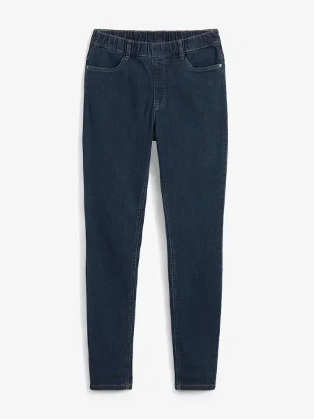 Jegginsy high-waist z wygodnym pasem niebieskie